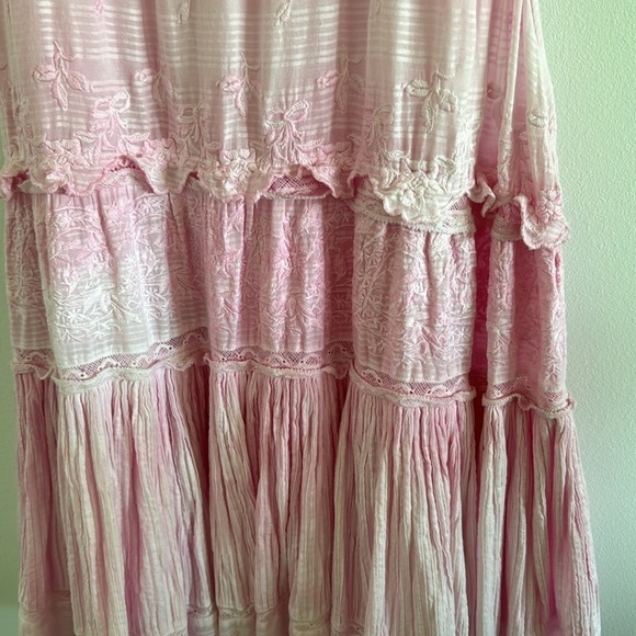 Love Shack Fancy Ryan Maxi Dress Hand Dyed Rose 00 - Picture 3 of 7